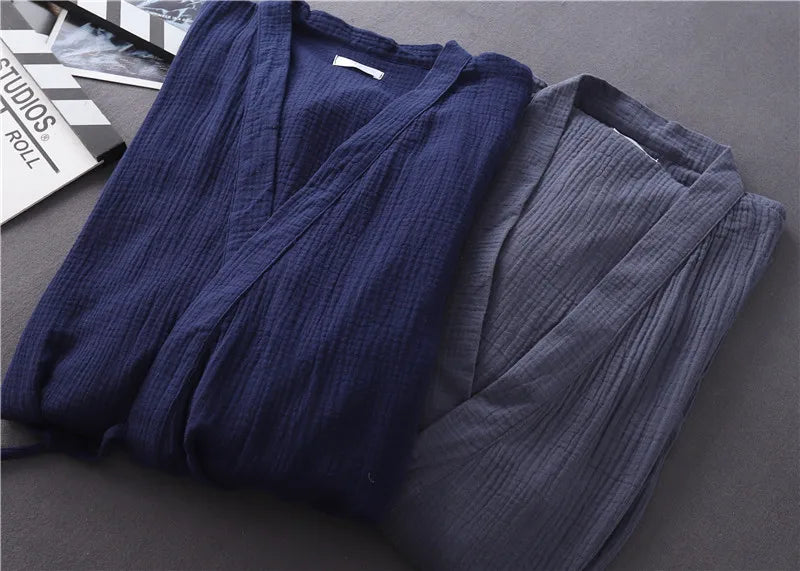 Japanese Cotton Crepe Kimono Robe – Unisex