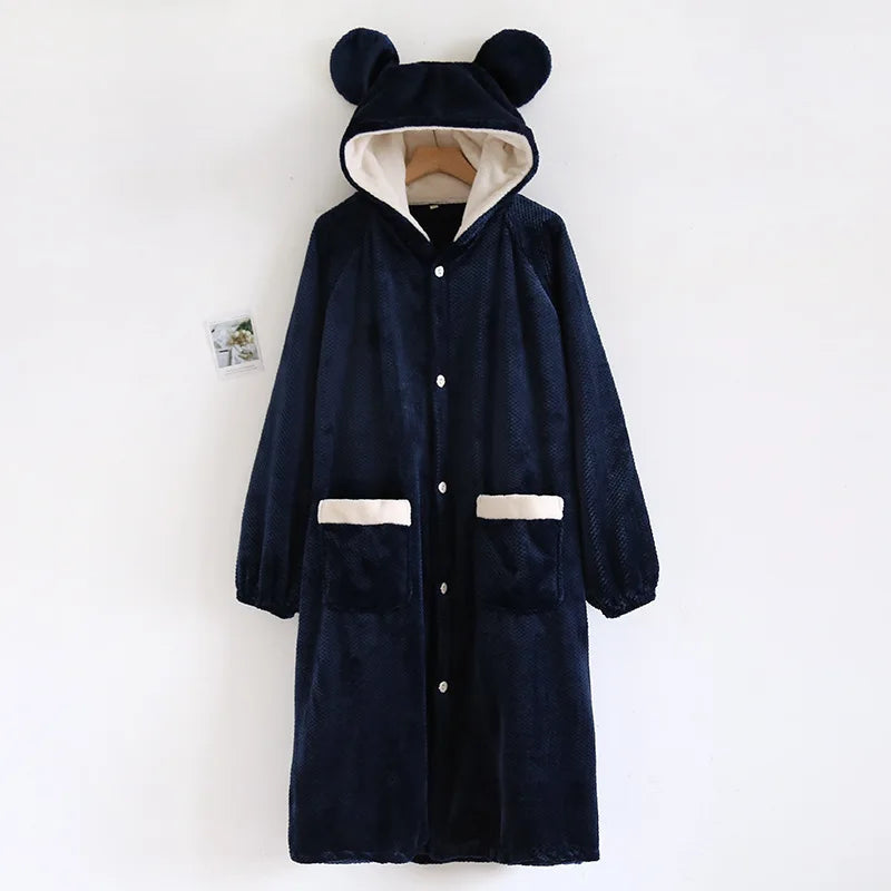 Elegant Winter Flannel Robe – Comfortable